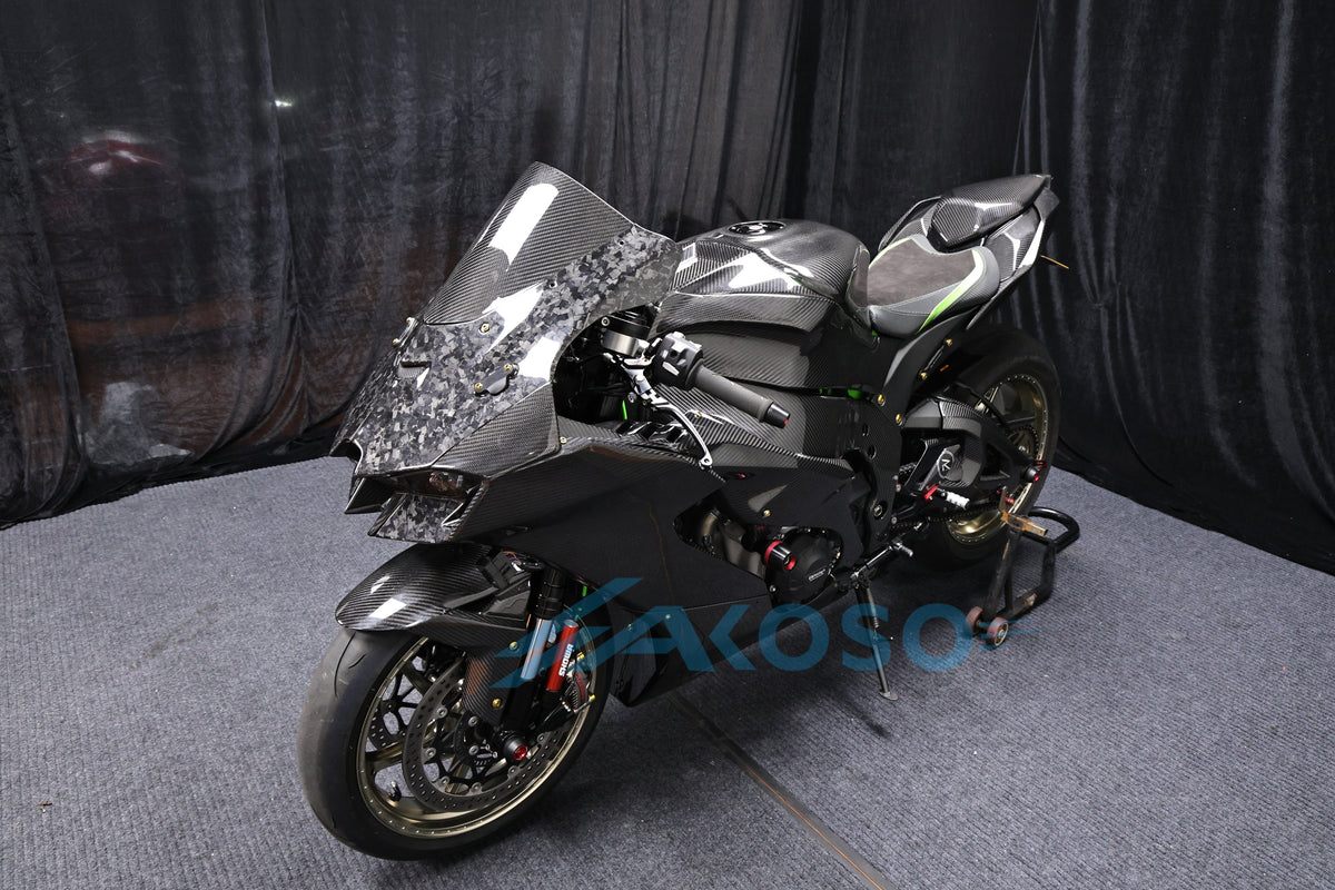 AKOSO Kawasaki Ninja ZX‑10R / ZX‑10RR 2021‑2024 Full Dry Carbon Fiber Body Kit 26 Parts Complete Fairing Set