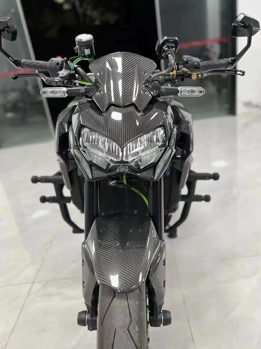 AKOSO 2020+ Kawasaki Z900 Carbon Fiber Wind Deflector Windshield Windscreen Dash Panel Cover