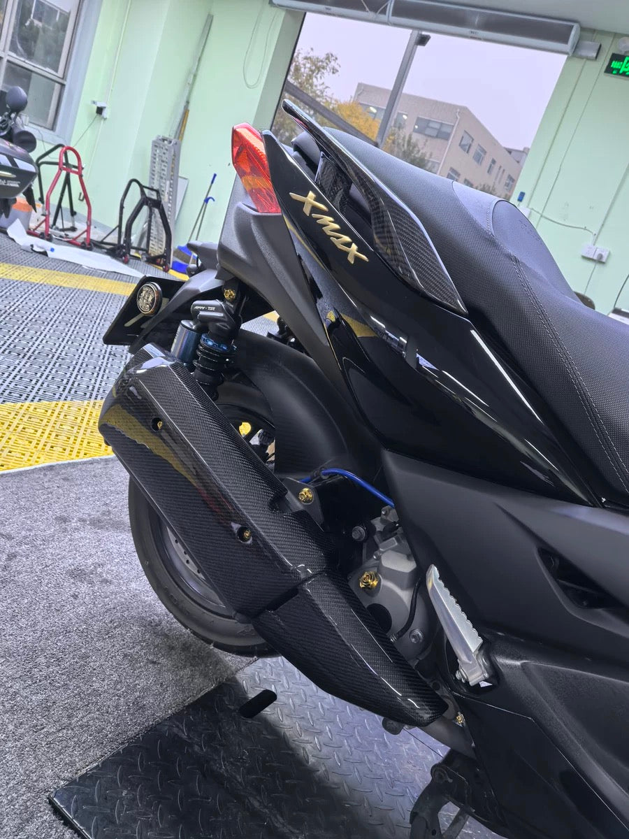 AKOSO 2017-2024 YAMAHA XMAX 300 250 Carbon Fiber Muffler Pipe Protector Heat Shield Cover