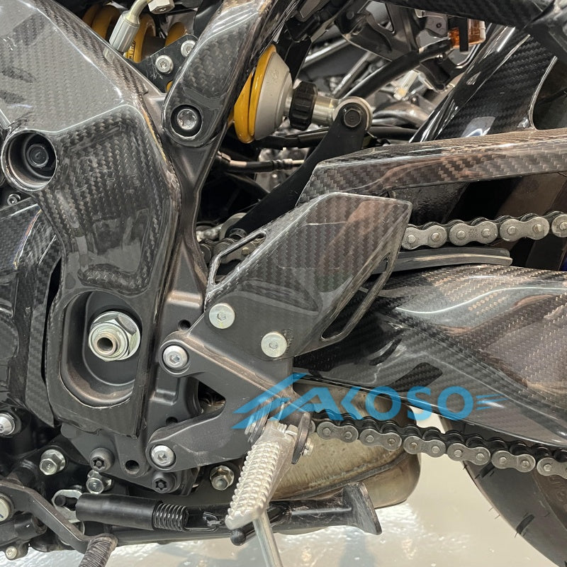 AKOSO 2024 2025 Yamaha MT09 / FZ09 Carbon Fiber Rearset Heel Guards Plates