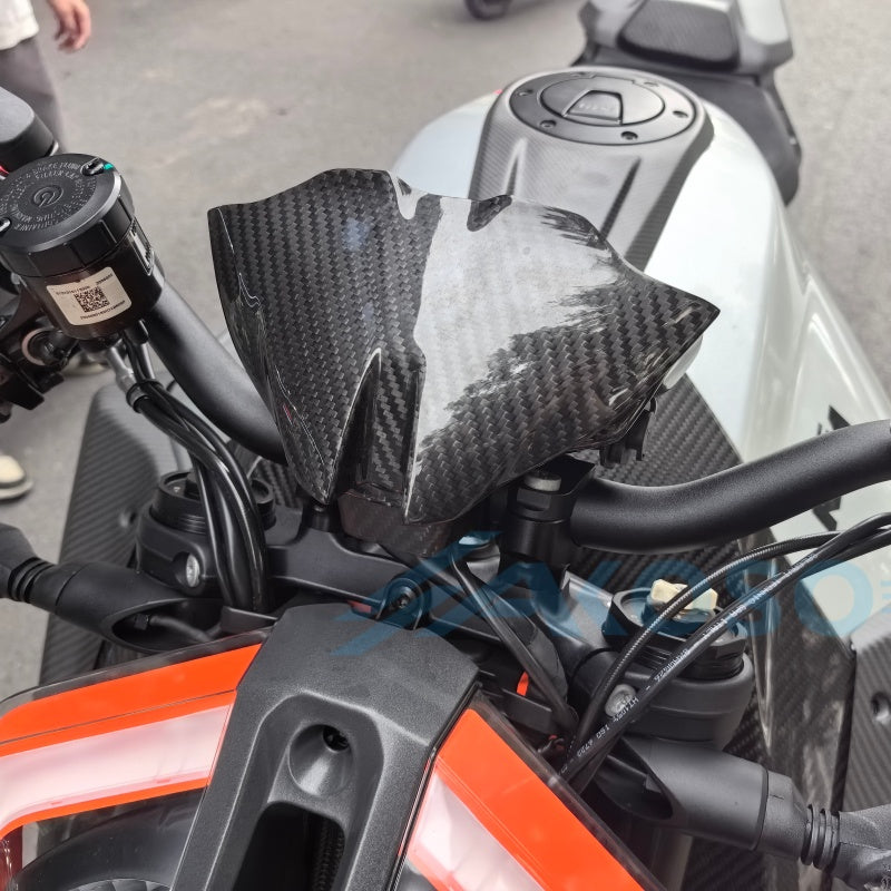 AKOSO 2020-2024 KTM 1290 Super Duke R Carbon Fiber Windshield Front Fairing