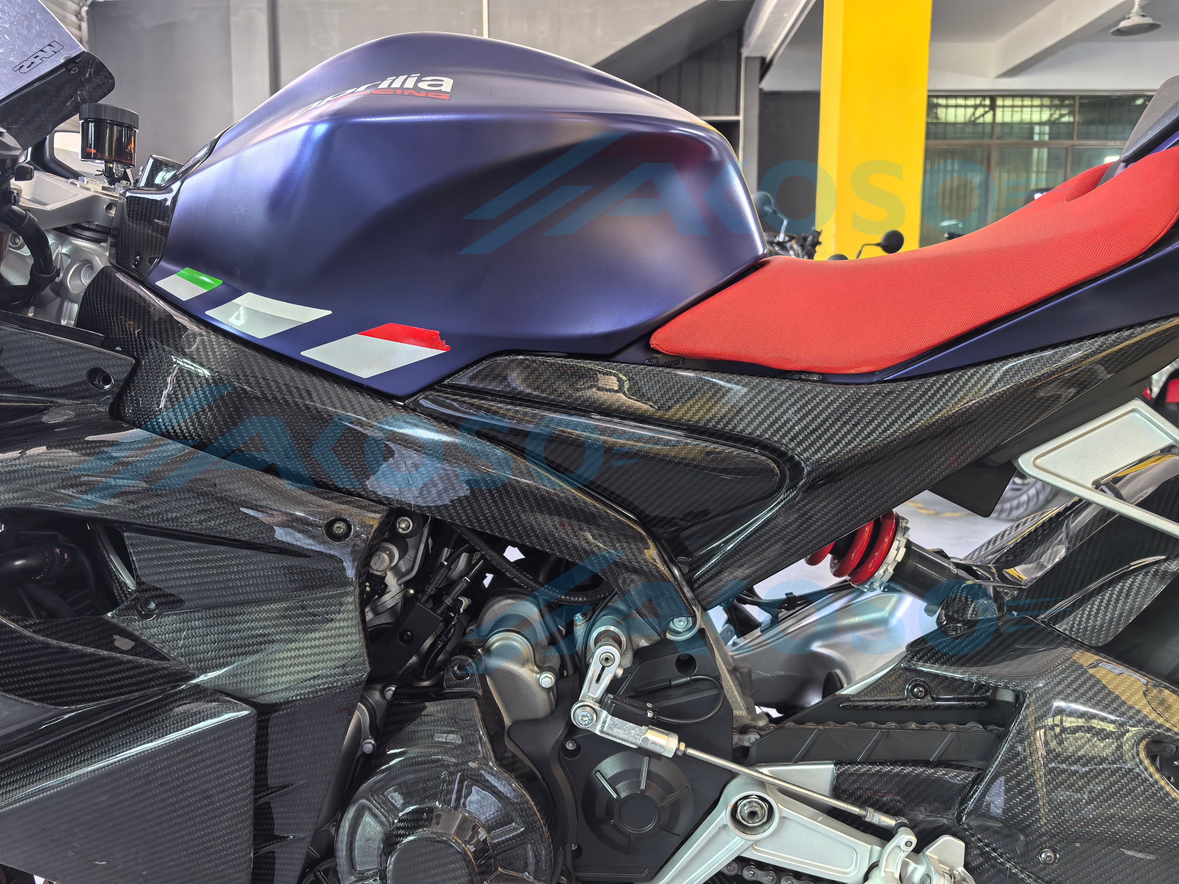 AKOSO 2021-2024 Aprilia RS660 Carbon Fiber Motorrad Modifizierte Rahmen Abdeckung Platte