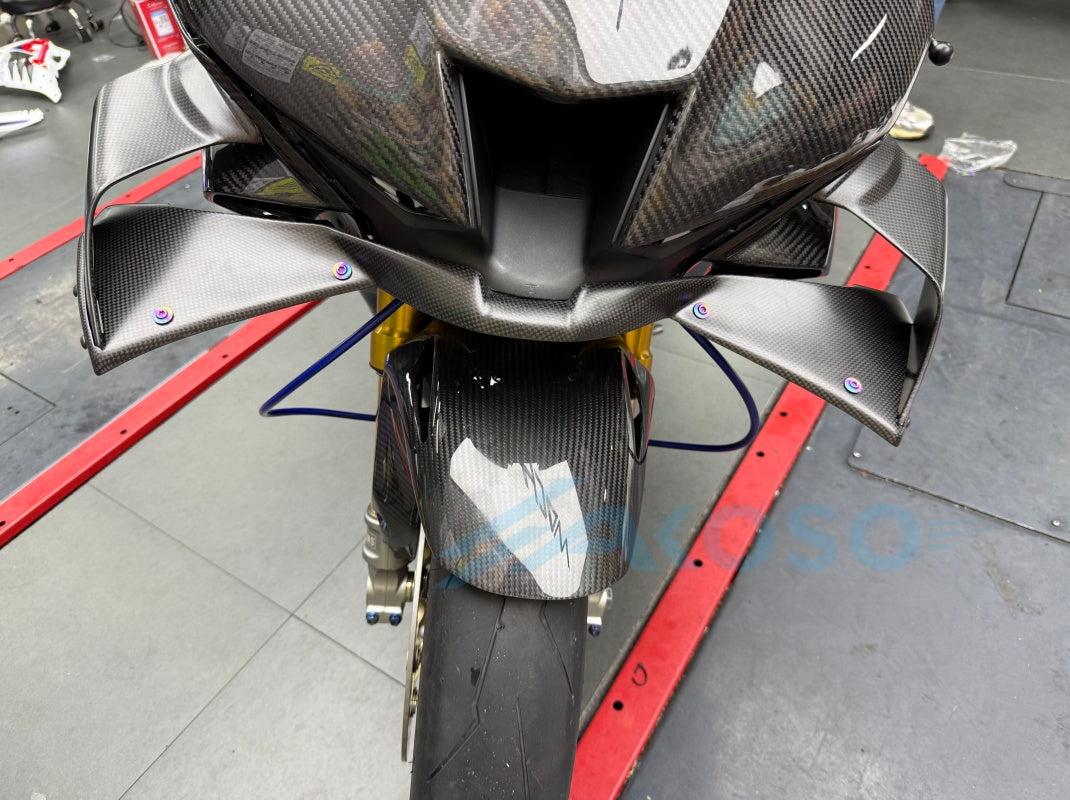 AKOSO 2023-2024 Honda CBR1000RR-R Carbon Fiber Fixed Wings Air Deflector Aerodynamic Winglets Spoiler