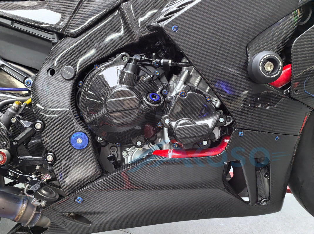 AKOSO 2021-2024 Honda CBR1000RR-R Protecteur de capot de moteur en fibre de carbone Panneaux latéraux Carénage de moto