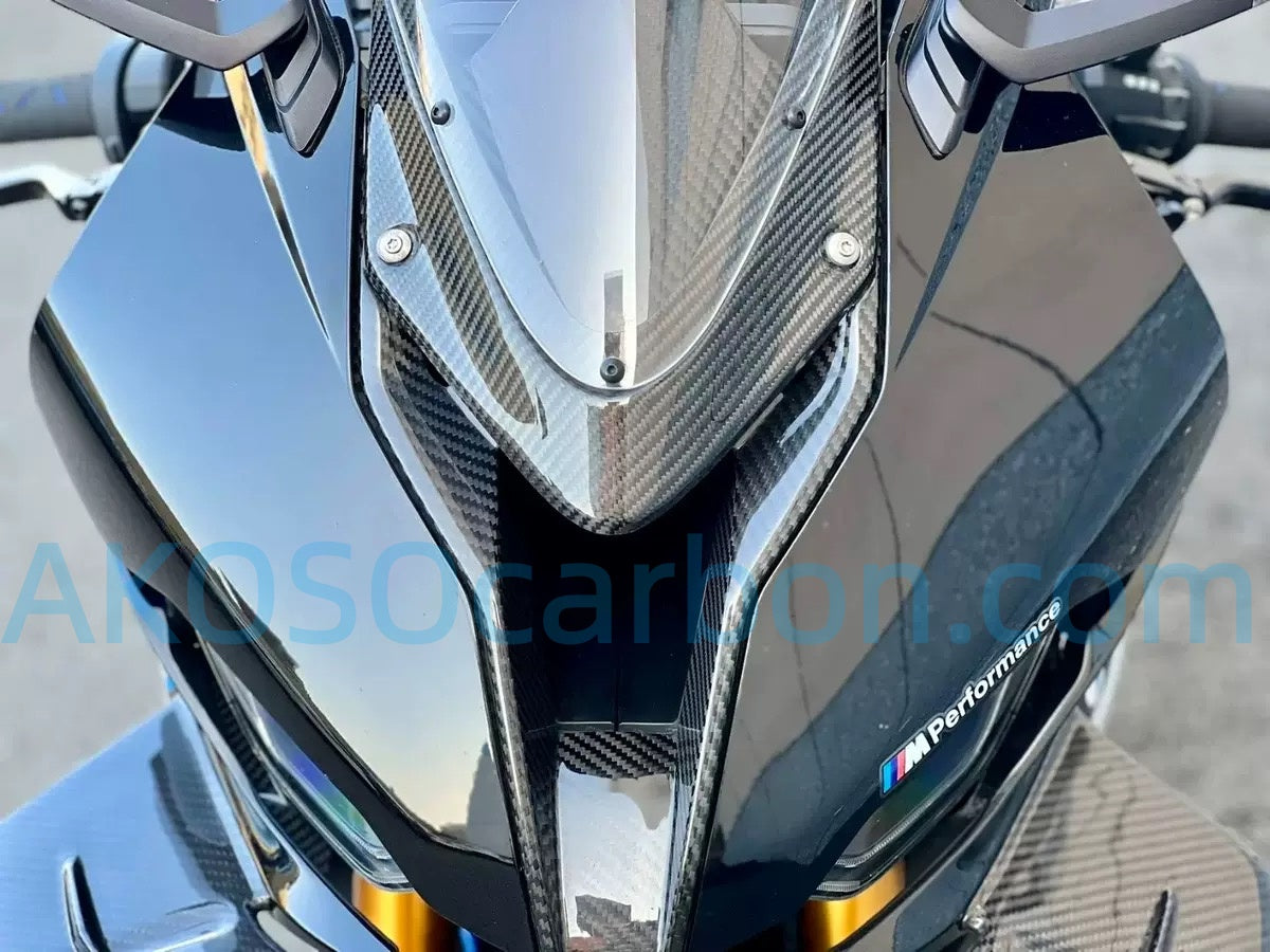 AKOSO 2019–2022 BMW S1000RR M1000R HP4 echte Carbonfaser-Frontscheinwerferverkleidungsabdeckung