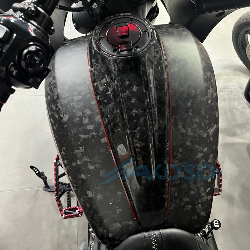 AKOSO Carbon Fiber Fuel Tank Cover for Harley '24Up Touring & '23.5Up CVO Models