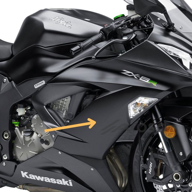 AKOSO 2013-2018 Kawasaki Ninja ZX-6R Carbon Fiber Front Upper Side Panel Motorcycle Fairing