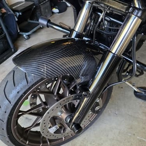 AKOSO Dry Carbon Fiber Chopped Short Front Fender Mudguard For Harley Touring 2024+ Road Glide Electra Glide Street Glide