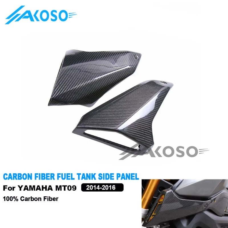 AKOSO 2014-2020 YAMAHA MT09 FZ09 Carbon Fiber Air Intake Cover Tank Side Panels Guard Fairing Kits