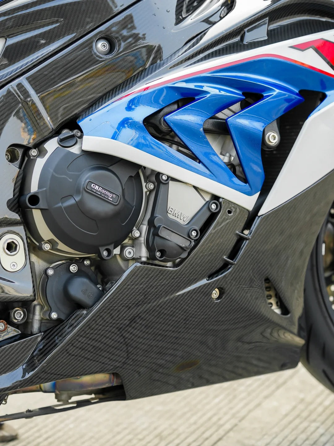 AKOSO 2015–2018 BMW S1000RR Carbonfaser-Bauchwanne, untere Seitenverkleidung, Rennversion