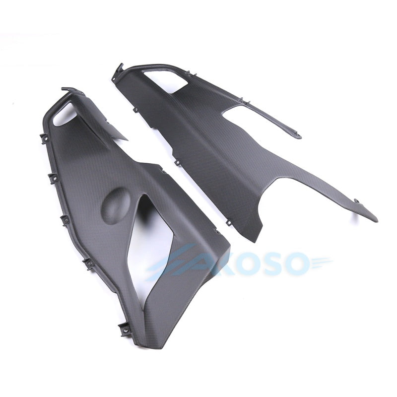 AKOSO 2018-2024 Ducati Panigale V4 V4S V4R Carbon Fiber Lower Side Fairing Belly Pan Akrapovic Exhaust