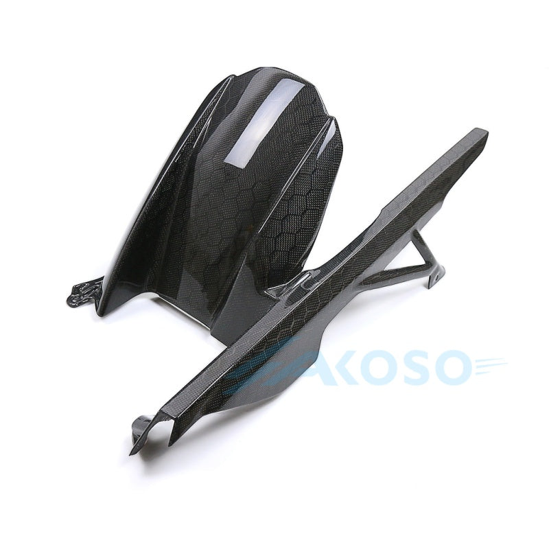 AKOSO 2019-2022 BMW S1000RR 3K Garde-boue arrière en fibre de carbone pure avec chaîne anti-éclaboussures Garde-boue arrière