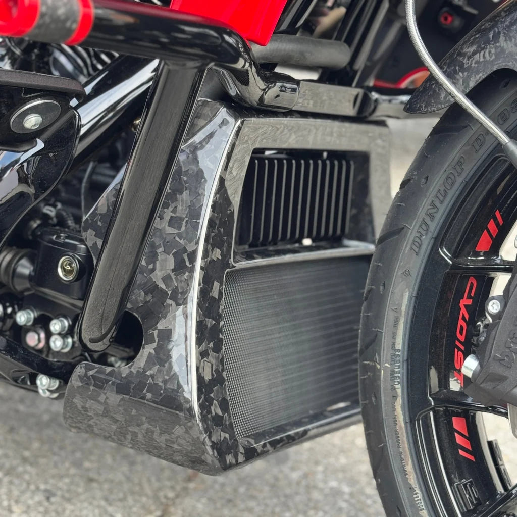 AKOSO Dry Carbon Fiber Water Tank Guard Radiator Covers For 2024+ Harley Road Glide Street Glide