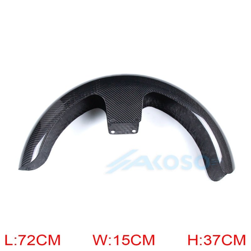 AKOSO 19" Dry Carbon Fiber Front Fender for Harley Davidson Touring Street Glide Road Glide Road King Custom Baggers