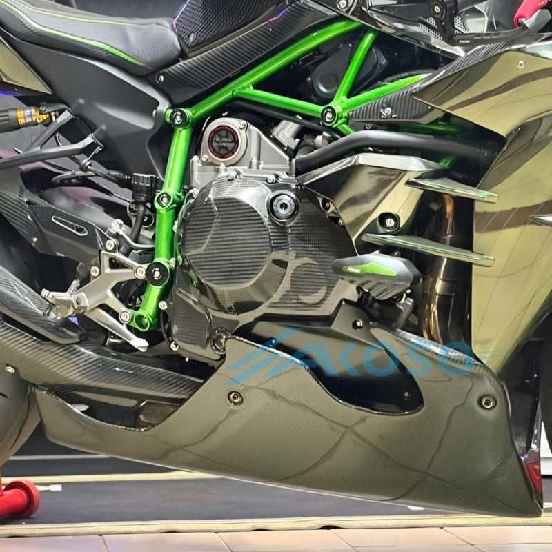 AKOSO 2015-2024 Kawasaki Ninja H2 H2R Carbon Fiber Motorcycle Full Engine Cover Fairing