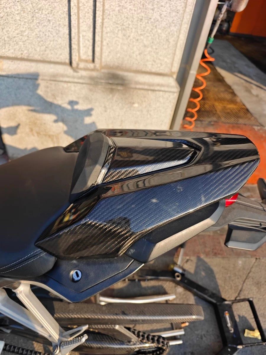AKOSO 2014-2018 Honda CB650F CBR650F / 2019+ CB650R CBR650R Carbon Fiber Motorcycle Rear Tail Pillion Seat Cover Cowl Seat