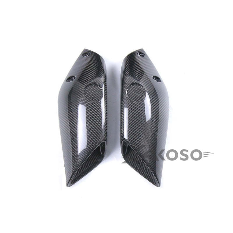 Carbon Fiber Motorcycle Front Fork Sliders - 1 Pair (Black) | Crash Protection For Most Bikes, Scooters | CNC Aluminum Alloy