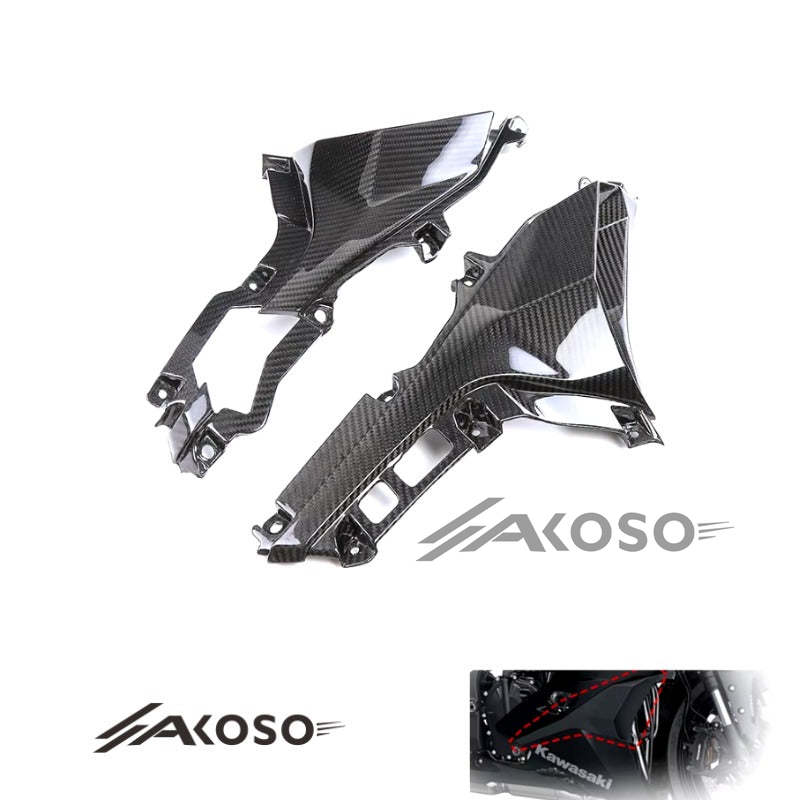 AKOSO 2020-2024 Kawasaki Ninja ZX-25R Carbon Fiber Motorcycle Front Side Air Duct Intake Inner Panel Faring