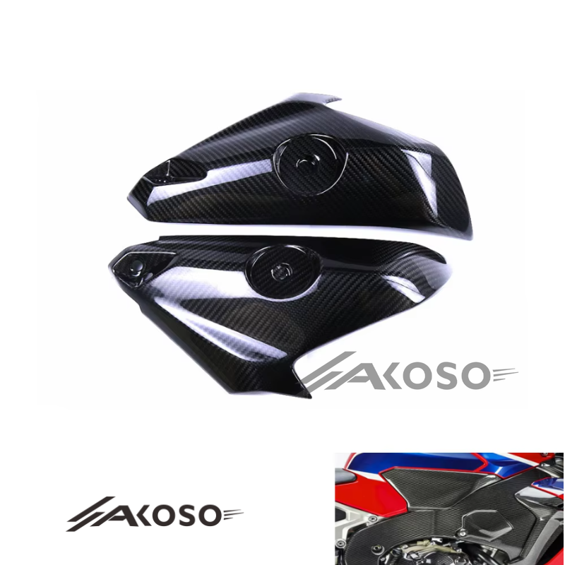 AKOSO 2017-2024 Honda CBR1000RR Carbon Fiber Motorcycle Fuel Tank Side Fairing Front Upper Side Panel Cover Trim Guard