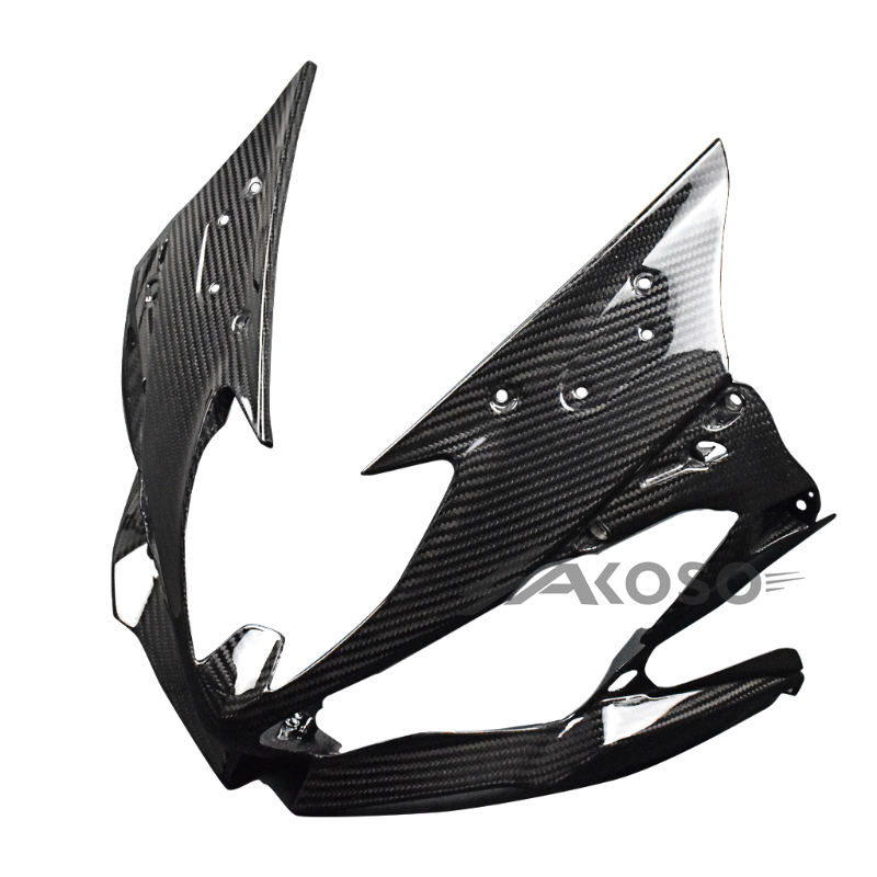 AKOSO 2019-2023 Kawasaki ZX-6R Carbon Fiber Front Nose Headlight Cover Fairing Cowl