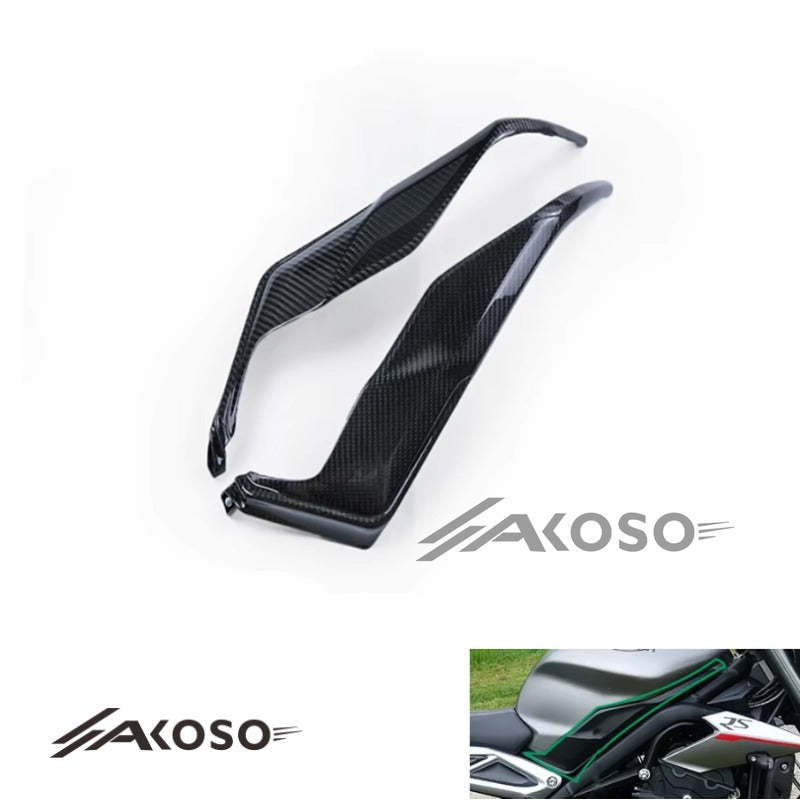 AKOSO 2018+ Triumph Street Triple 765 R RS Carbon Fiber Motorcycle Fuel Tank Side Panel Fairing