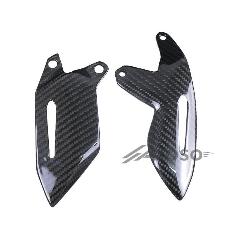 AKOSO Kawasaki Ninja H2 H2R 2015-2024 Carbon Fiber Motorcycle Rear Footrest Plate Fairing Kit Heel Guards