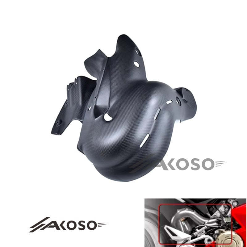 AKOSO 2018-2023 DUCATI Streetfighter V4 V4S Carbon Fiber Exhaust Hood and Heat Shield Protection Fairing