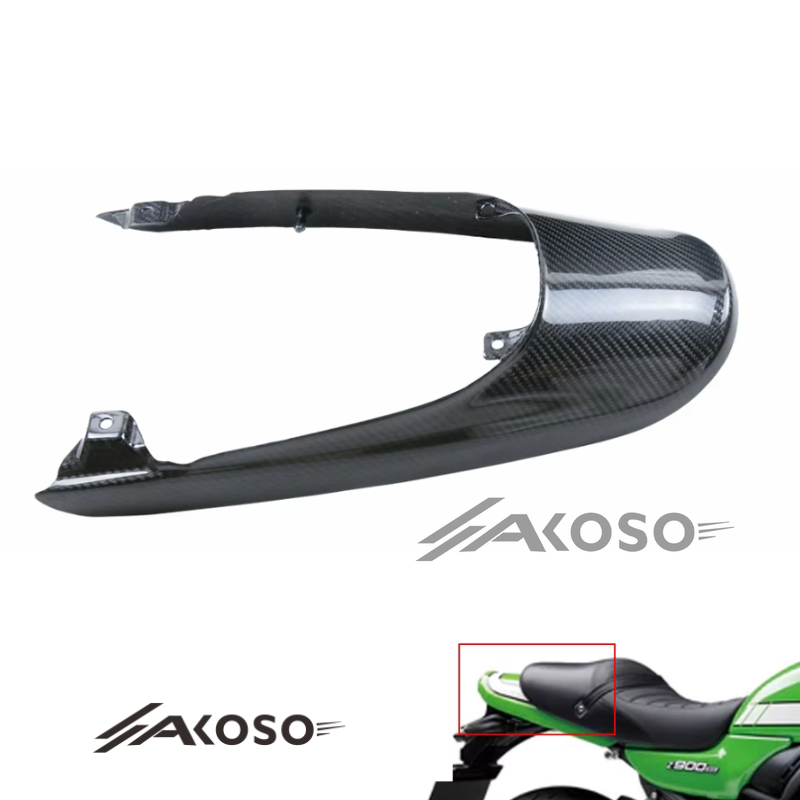 AKOSO 2018-2024 Kawasaki Z900RS Carbon Fiber Motorcycle Accessories Long Rear Seat Tail Cowl Fairing