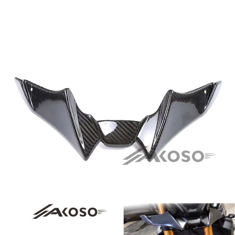 AKOSO 2021-2024 Yamaha MT09 FZ09 Carbon Fiber Front Beak Extension Cover Wing Spoiler