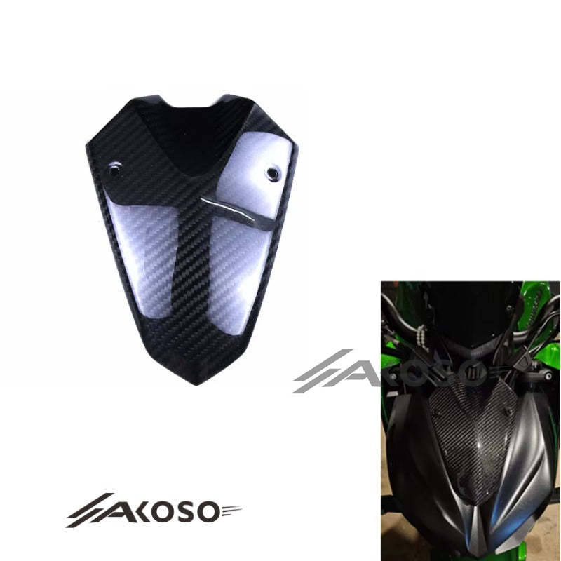 AKOSO 2014+ Kawasaki Z1000 Carbon Fiber Front Upper Headlight Under Windshield Panel Fairing