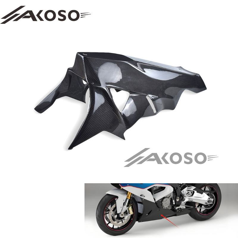 AKOSO 2015-2018 BMW S1000RR Motorcycle Carbon Fiber Side Under Fairing Panel Belly Pan Panel Cowl Fairing