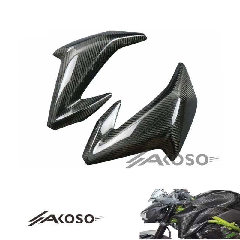 AKOSO 2017-2019 Kawasaki Z900 Carbon Fiber Motorcycle Fuel Gas Tank Side Cover Panel Fairing