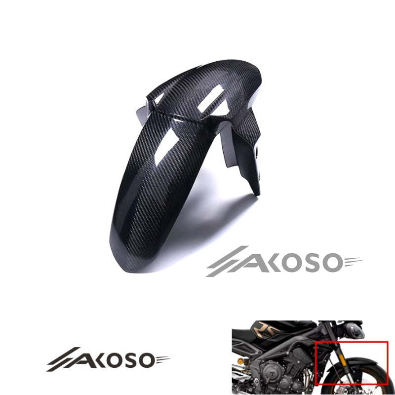 AKOSO 2016-2021 Triumph Triple 765 RS Carbon Fiber Motorcycle Front Fender