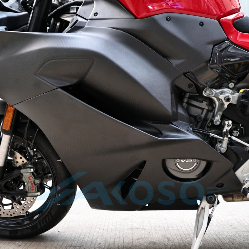 AKOSO 2025+ Ducati Panigale V2 V2S Carbon Fiber Side Panels Lower Side Fairing