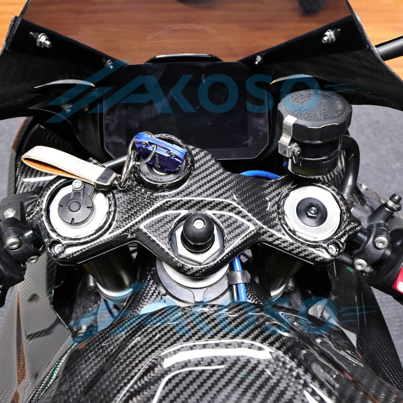 AKOSO BMW S1000RR 2019-2025 100% Dry Carbon Fiber Ultra Light Upper Top Triple Clamp Cover