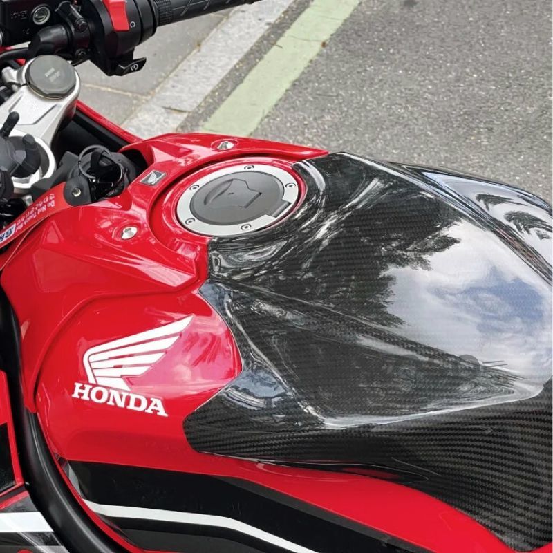 AKOSO 2014-2018 Honda CB650F CBR650F / 2019+ CB650R CBR650R Carbon Fiber Motorcycle Fuel Tank Cover Gas Tank Fairing Cover