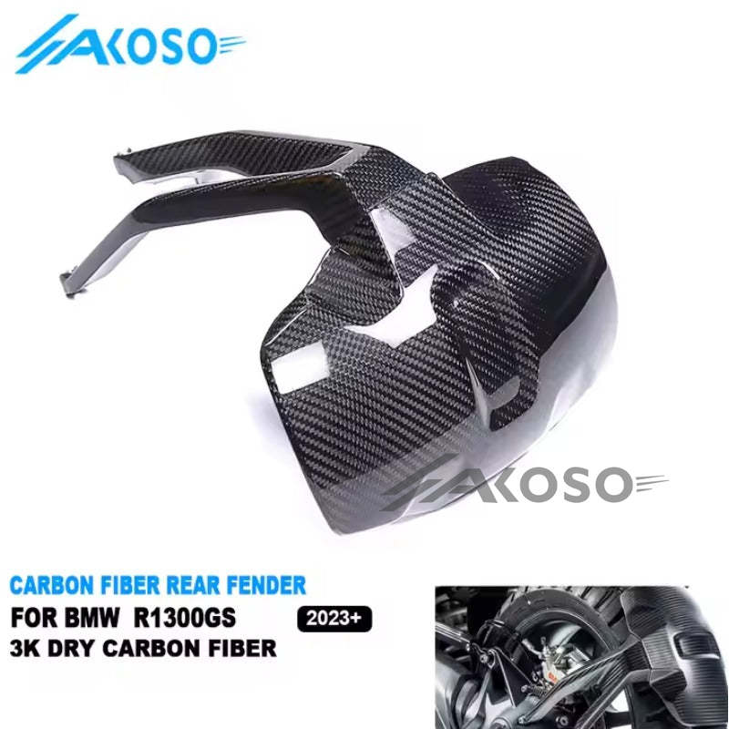 AKOSO 2023 2024 BMW R1300GS Dry Carbon Fiber Motorcycle Rear Fender Hugger Mudguards