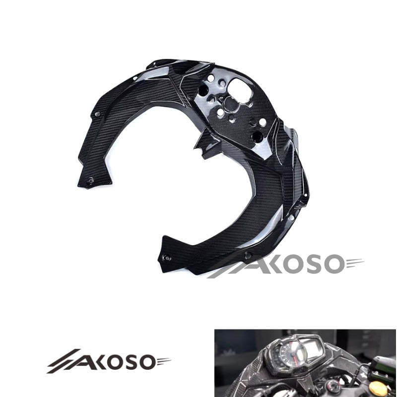 AKOSO 2020-2024 Kawasaki Ninja ZX-25R Carbon Fiber Motorcycle Dashboard Dash Panel Cover Fairing