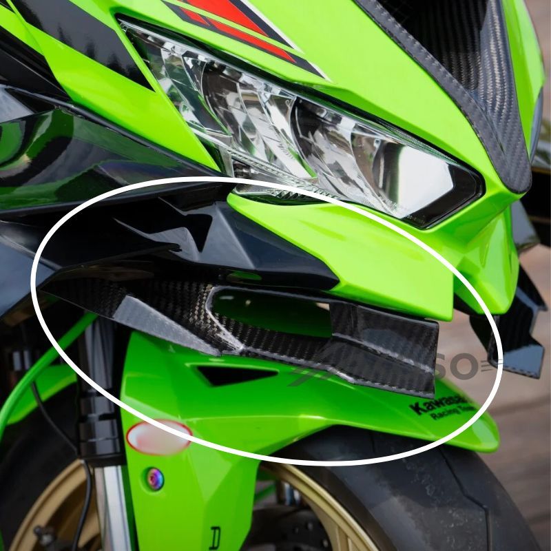 AKOSO 2020+ Kawasaki Ninja ZX-4R ZX-4RR ZX25R Carbon Fiber Front Lower Wing Beak Winglets Cover