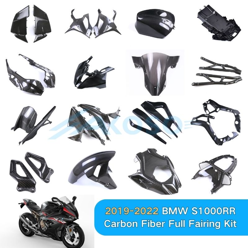 AKOSO 2019-2022 BMW S1000RR 100% Carbon Fiber Full Fairing Kits 27 Parts