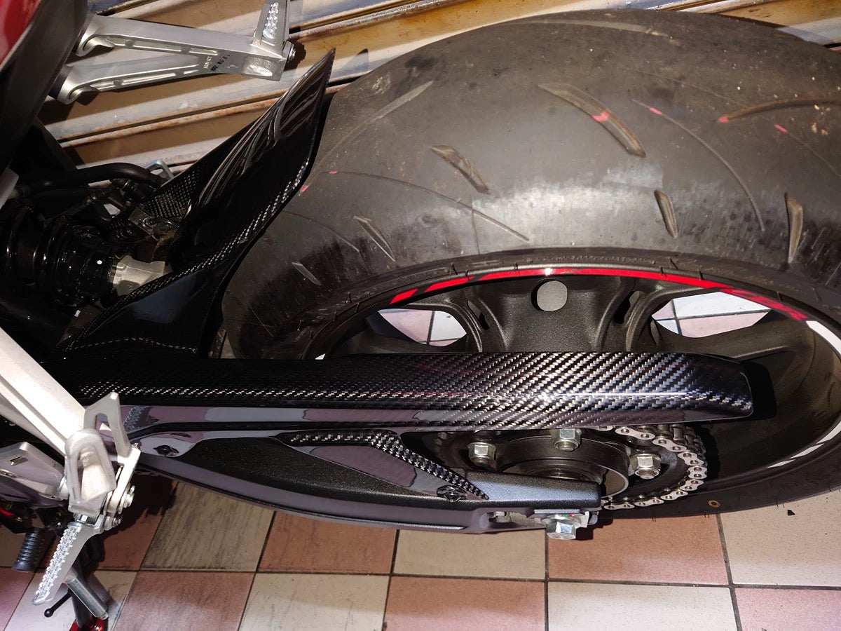 AKOSO 2019+ CB650R CBR650R Carbon Fiber Rear Fender Chain Guard Mudguard Hugger