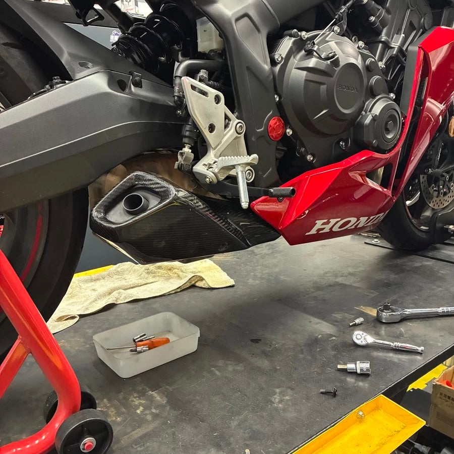 AKOSO 2024+ CB650R CBR650R Carbon Fiber Exhaust Pipe Heat Shield Guard Cover