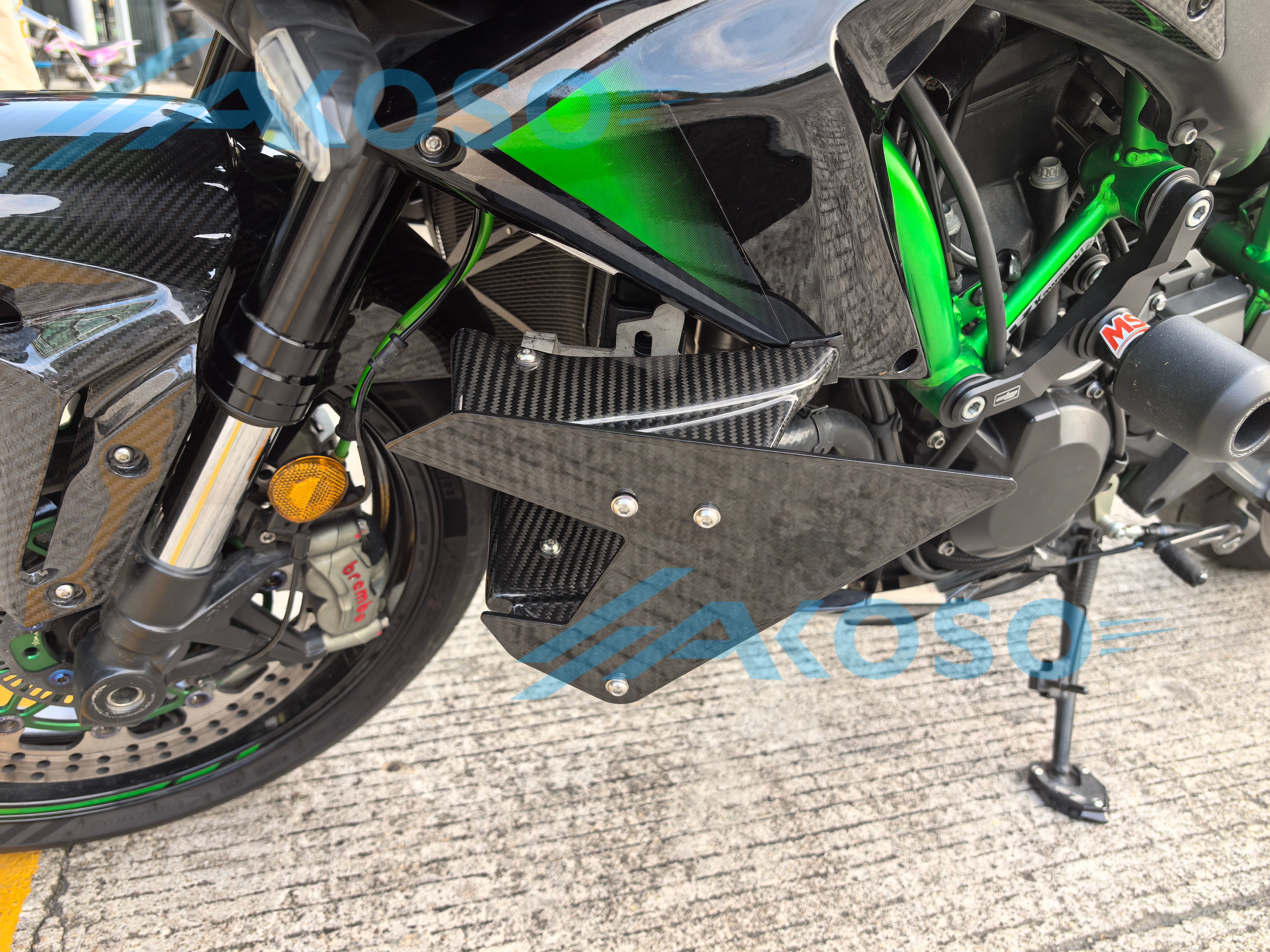 AKOSO Kawasaki Z H2 2021-2024 Carbon Fiber Winglet Aerodynamic Wing Spoiler Air Deflector