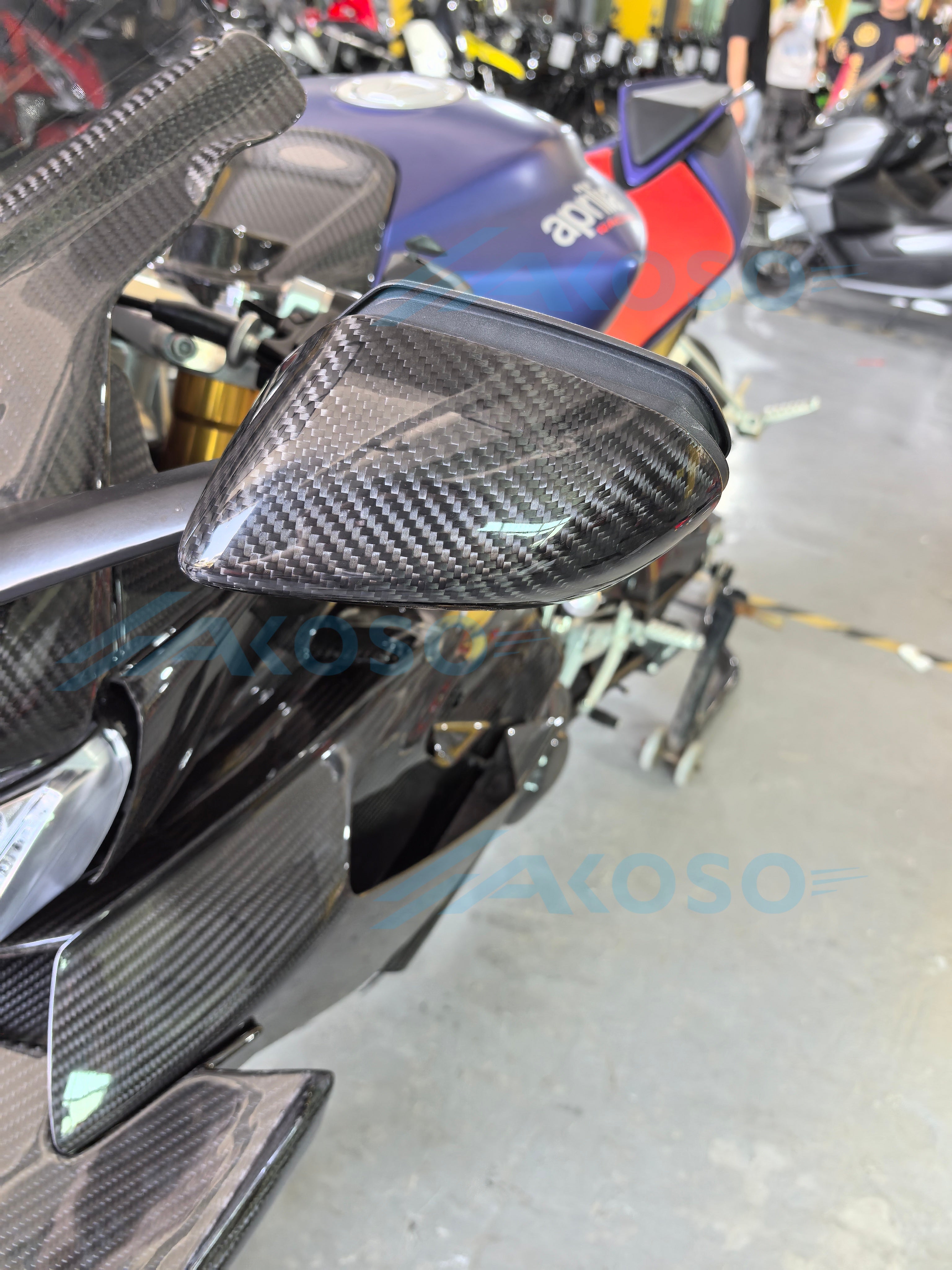AKOSO 2020-2026 Aprilia RS660 Carbon Fiber Motorcycle Modified Rear View Mirror Cover