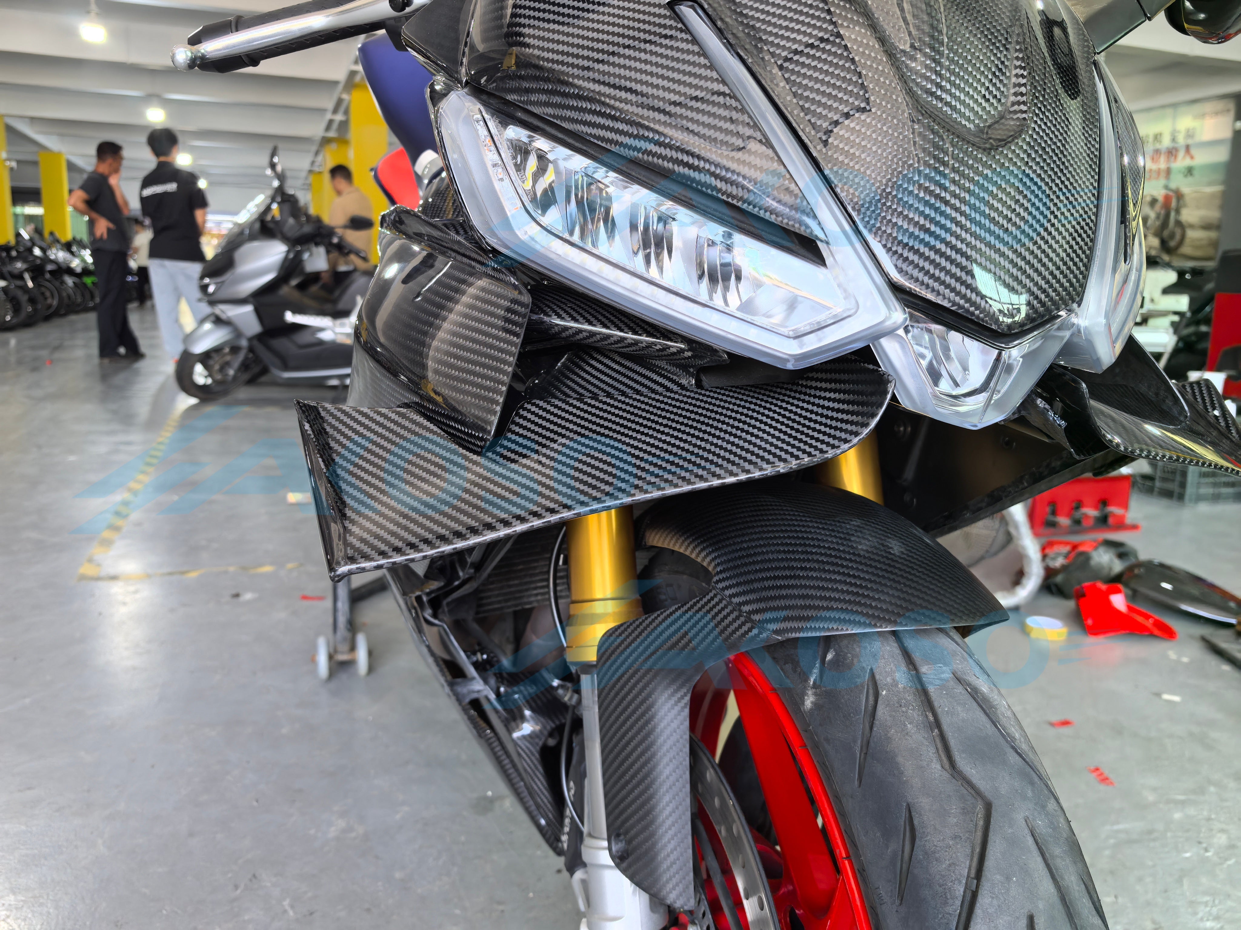 AKOSO 2021-2023 Aprilia RS660 Carbon Fiber Motorrad Zubehör Seitenteile Flügel