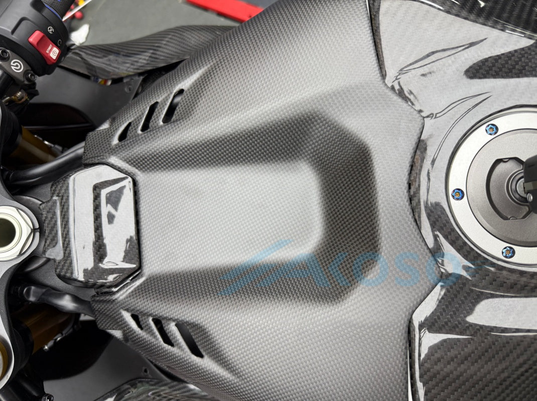 Cache-clé avant de réservoir en fibre de carbone AKOSO pour Honda CBR1000RR-R 2021-2024