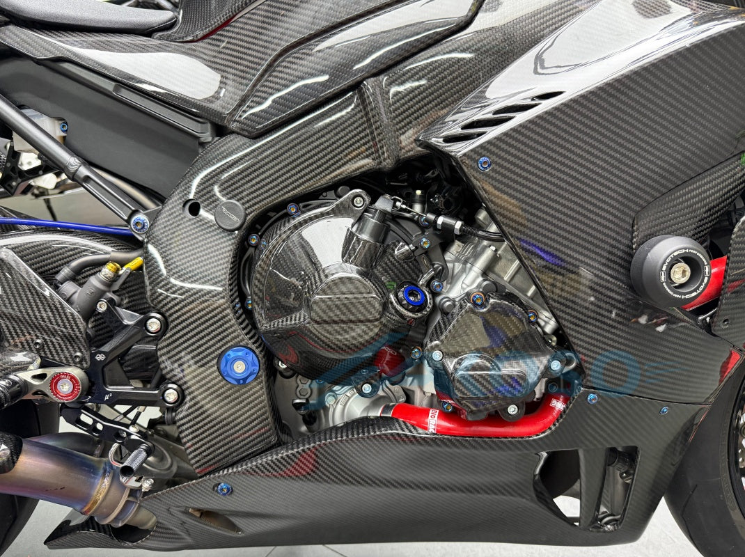 AKOSO 2021-2024 Honda CBR1000RR-R Panneaux latéraux de moteur de moto en fibre de carbone Carénage latéral inférieur de carénage de ventre