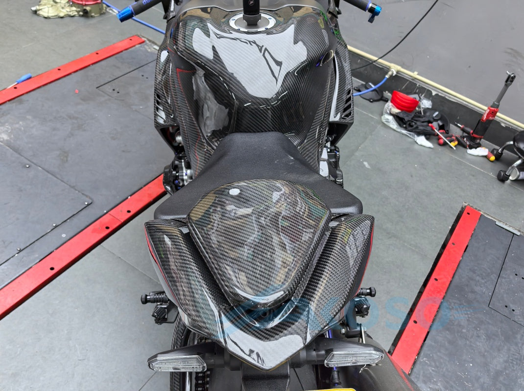 AKOSO 2021-2024 Honda CBR1000RR-R Housse de siège arrière en fibre de carbone Carénage de bosse de capot de moto