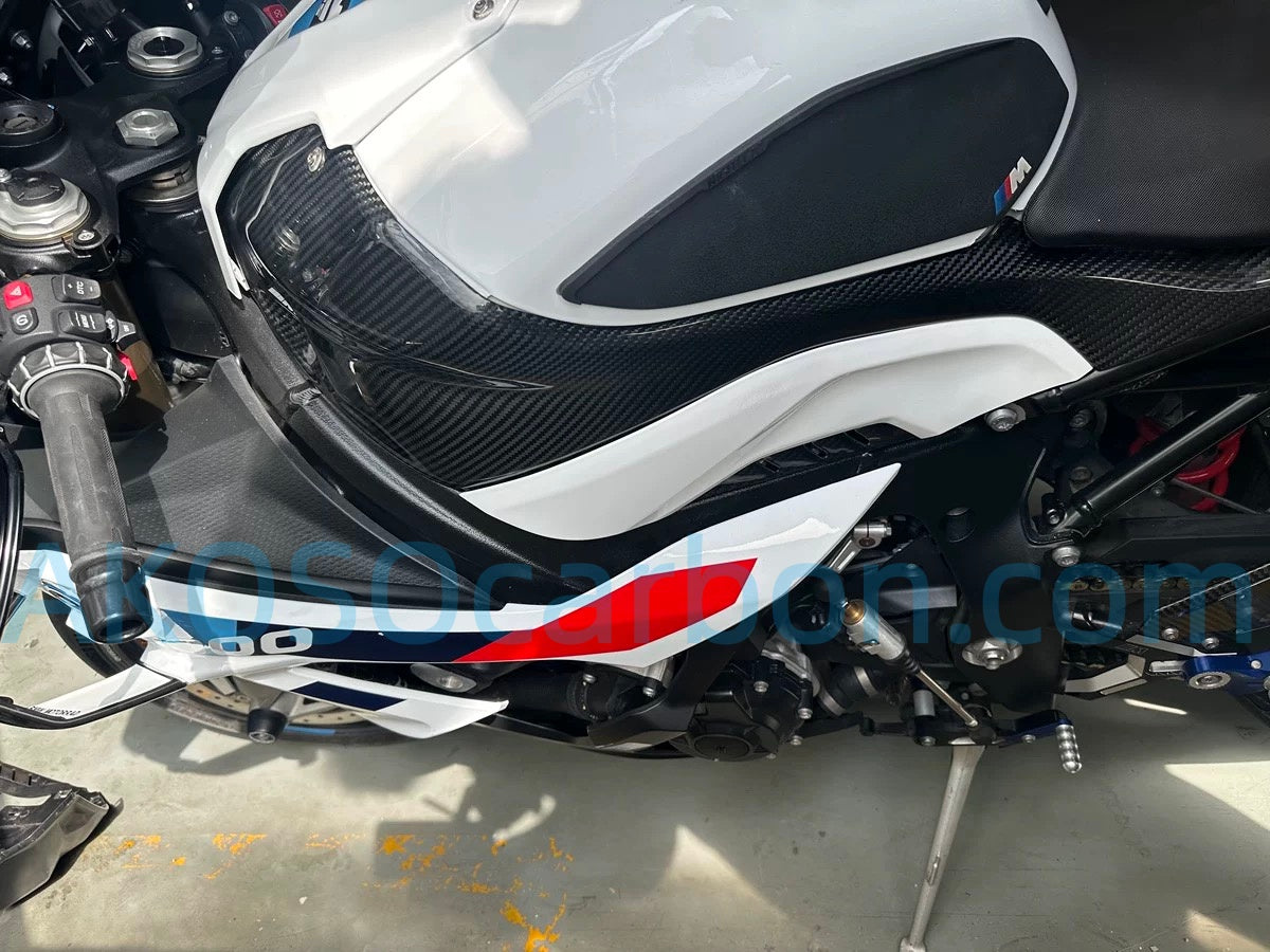 Couvercle latéral de réservoir de carburant en fibre de carbone AKOSO 2019-2022 BMW S1000RR