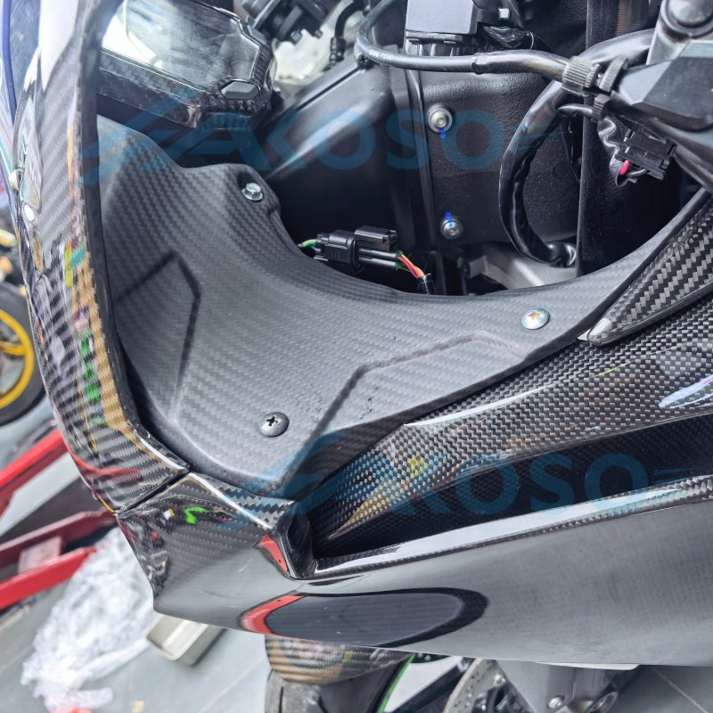 Garnitures d'admission d'air intérieures en fibre de carbone pour Kawasaki ZX-6R ZX-636 2024-2025